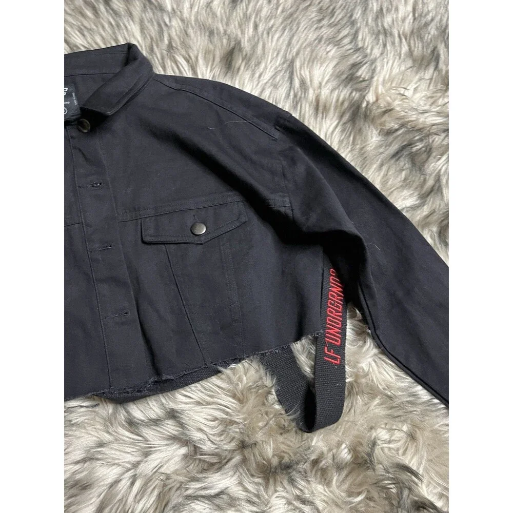 LF The Brand LF UNDRGRND3 Black Cropped Jacket Women Sz S